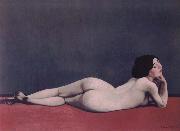 Felix Vallotton, Reclining Nude on a Red Carpet